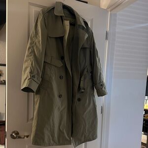 Military Olive Green Trench Coat